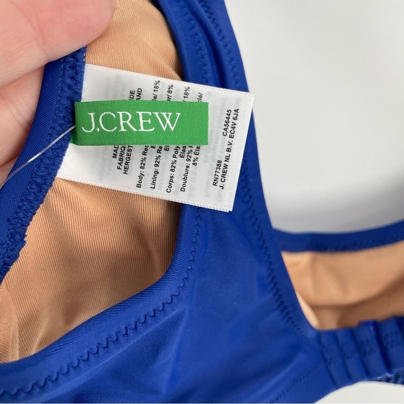 NWT J Crew Heritage Scoop Neck Royal Blue Adjustable Bikini Top Swim Beach S & M - Picture 8 of 11